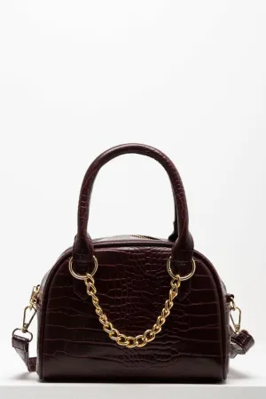 Mini Bowler Chain Bag Burgundy