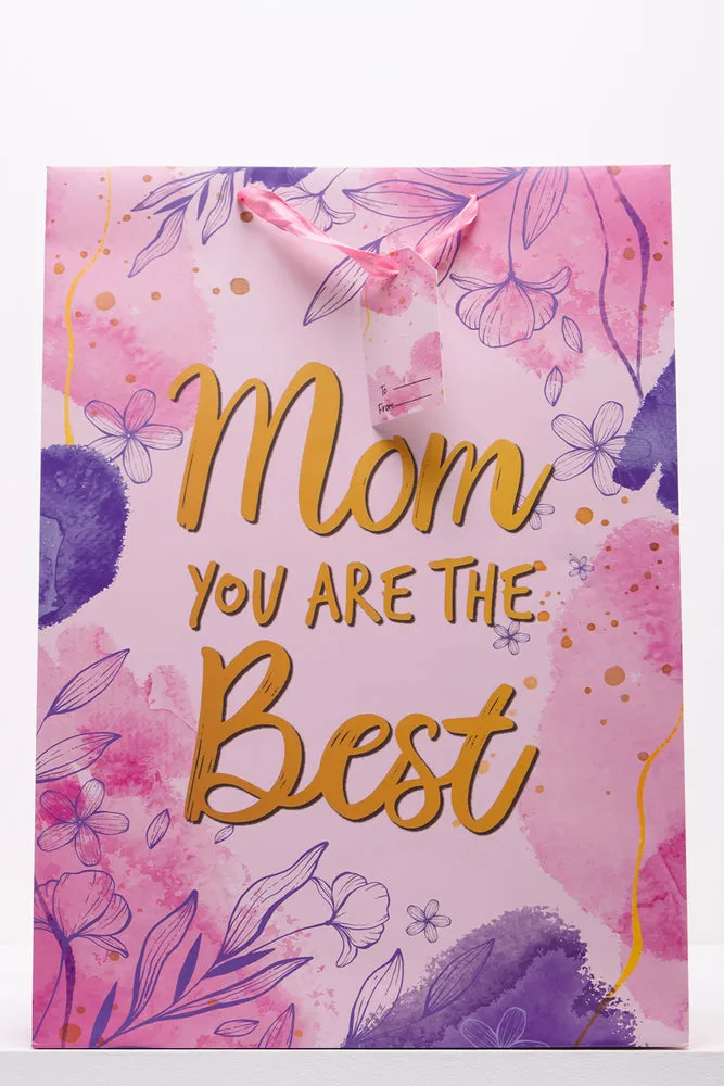 Mom You Are The Best Gift Bag Pink