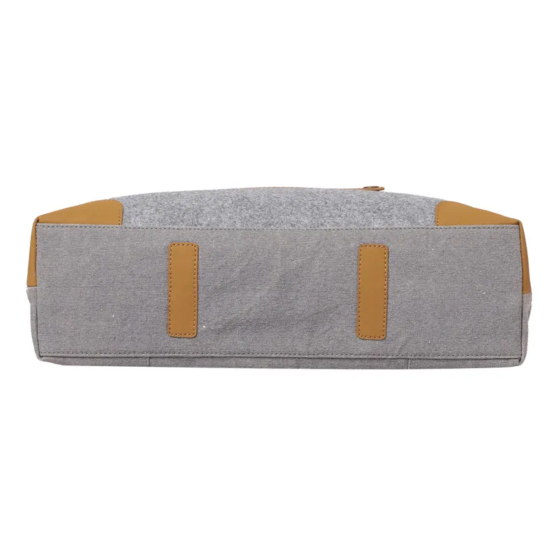 Mona B Unisex Messenger | Small Overnighter Bag for upto 14" Laptop/Mac Book/Tablet with Stylish Design: Arctic Light Grey