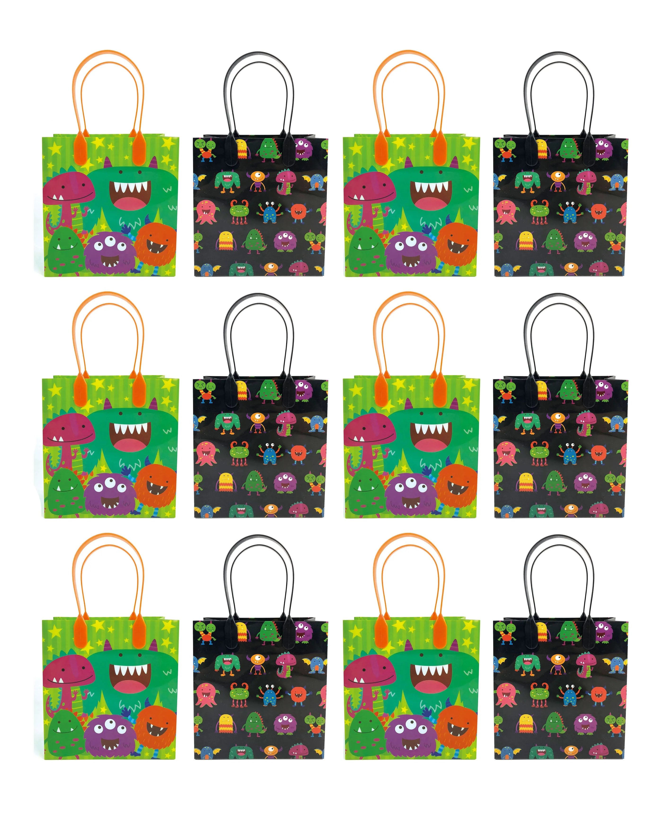 Monster Party Favor Treat Bags - Set of 6 or 12