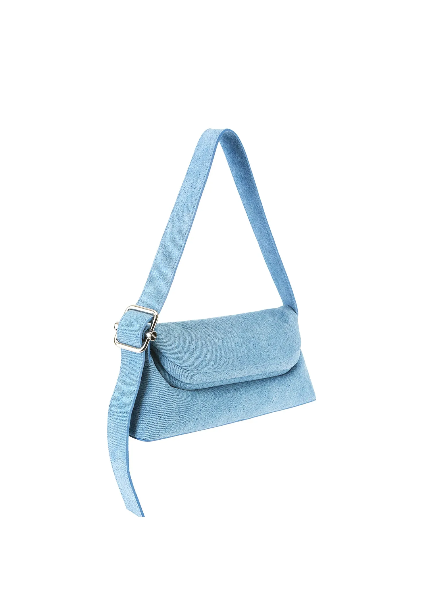 OSOI Genuine Leather Suede Folder Brot Bag in Denim Sky