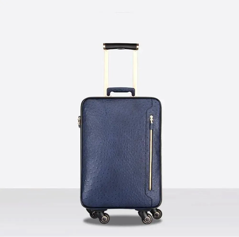 Ostrich  Leather 4-Wheeled Travelling Luggage Bags
