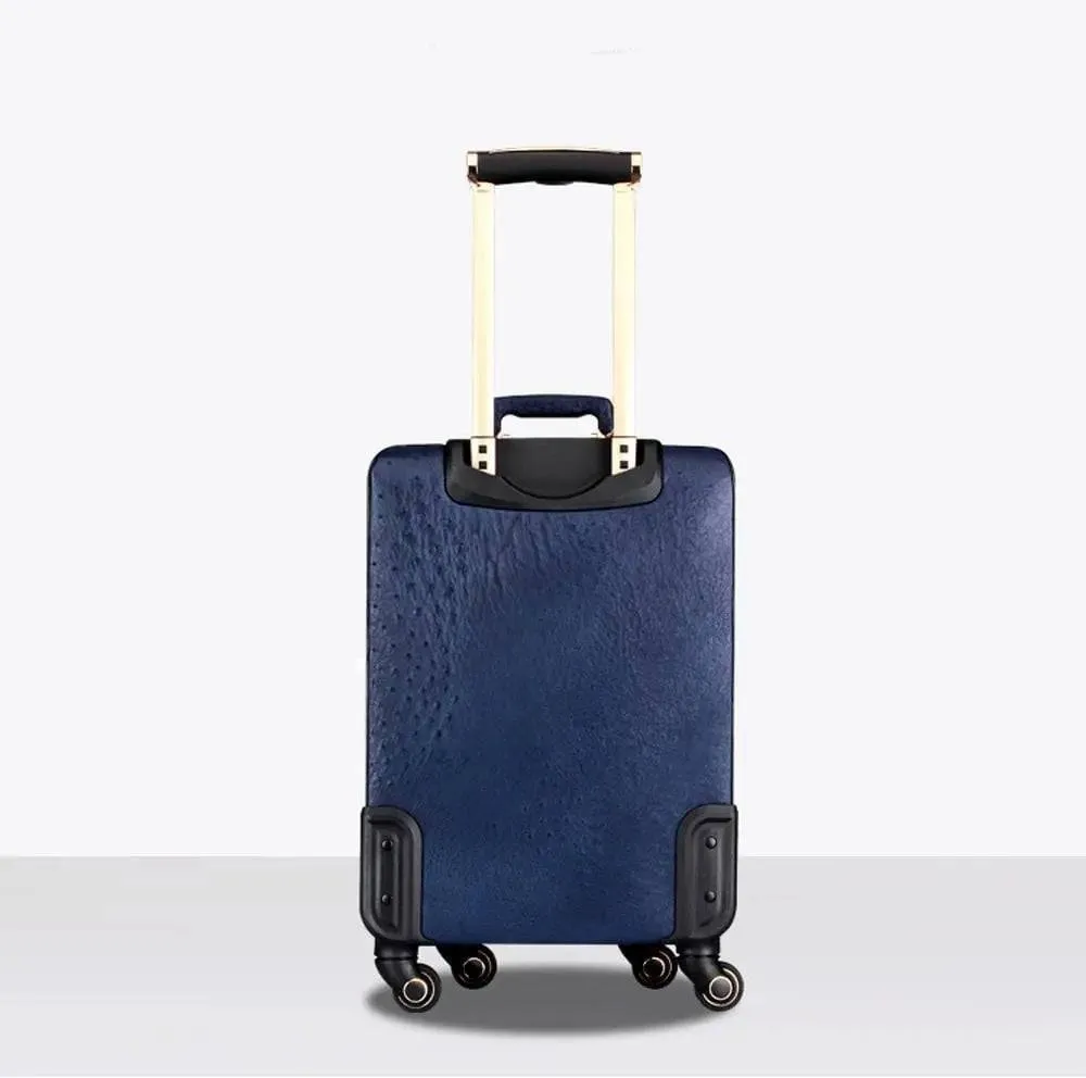 Ostrich  Leather 4-Wheeled Travelling Luggage Bags
