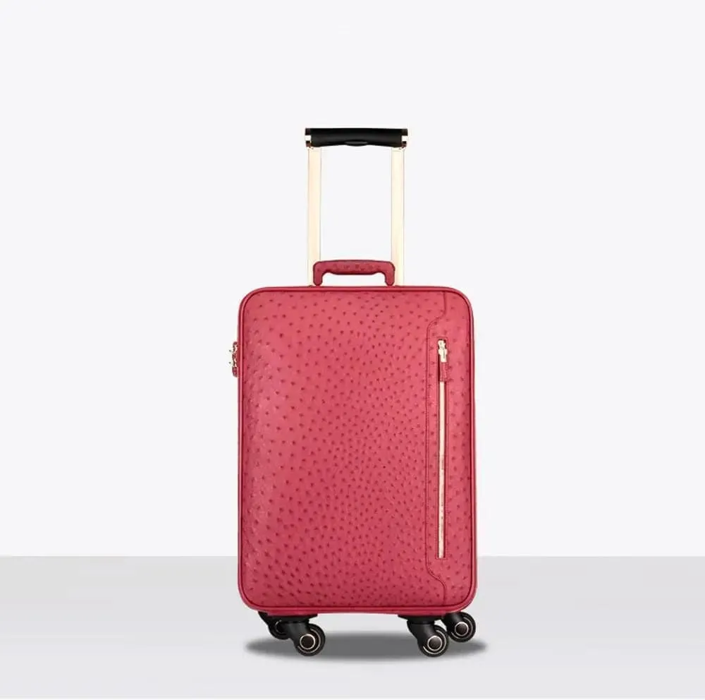 Ostrich  Leather 4-Wheeled Travelling Luggage Bags