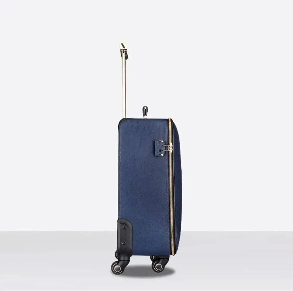 Ostrich  Leather 4-Wheeled Travelling Luggage Bags