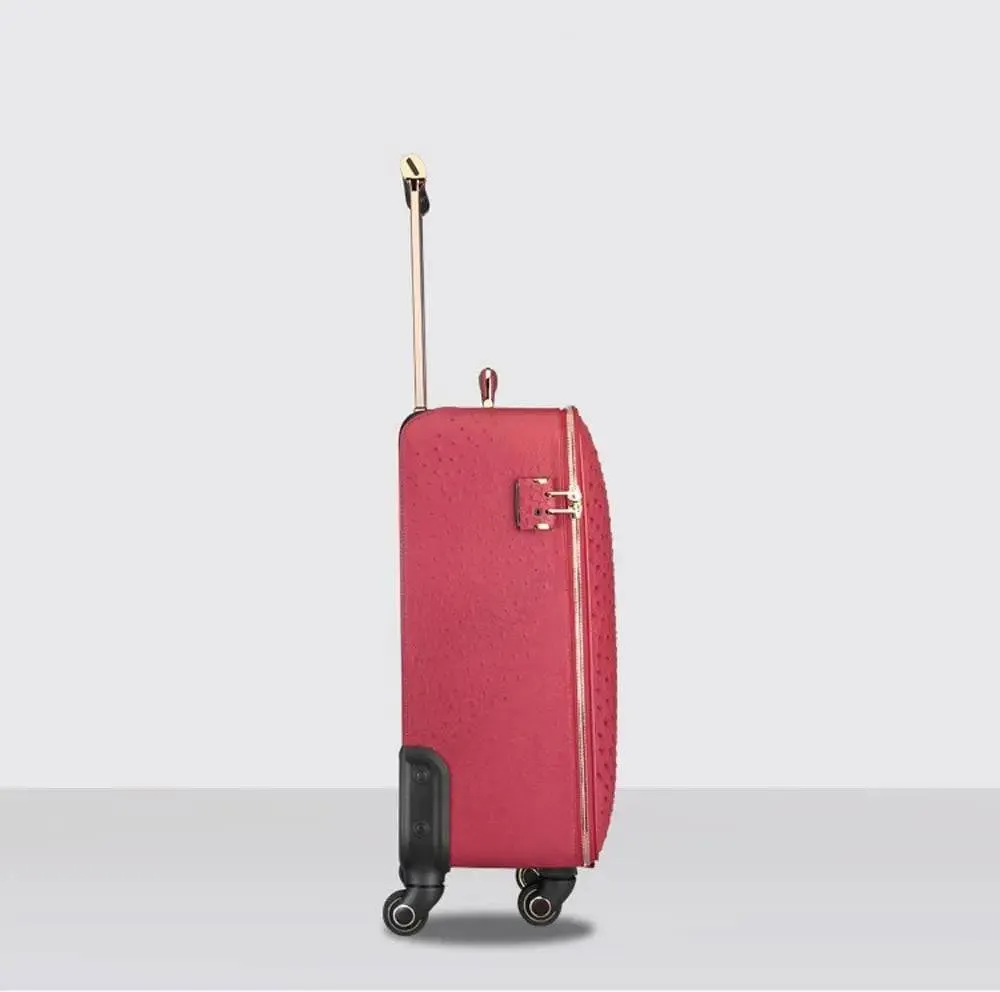 Ostrich  Leather 4-Wheeled Travelling Luggage Bags