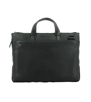 Piquadro Black Square Men's Black Laptop Briefcase