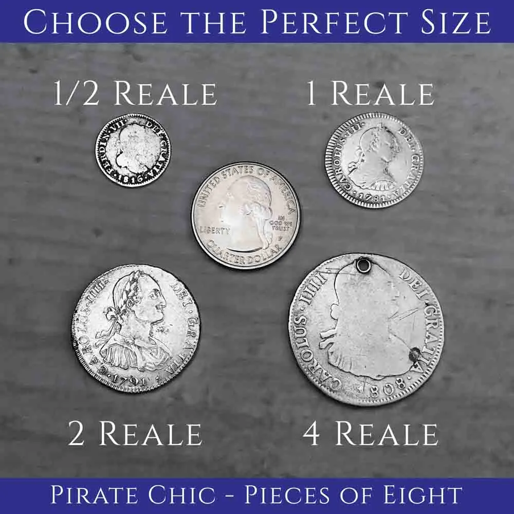 Pirate Chic Silver 1 Reale Spanish Portrait Dollar Dated 1799 - the Legendary "Piece of Eight" Pendant | Artifact #8851