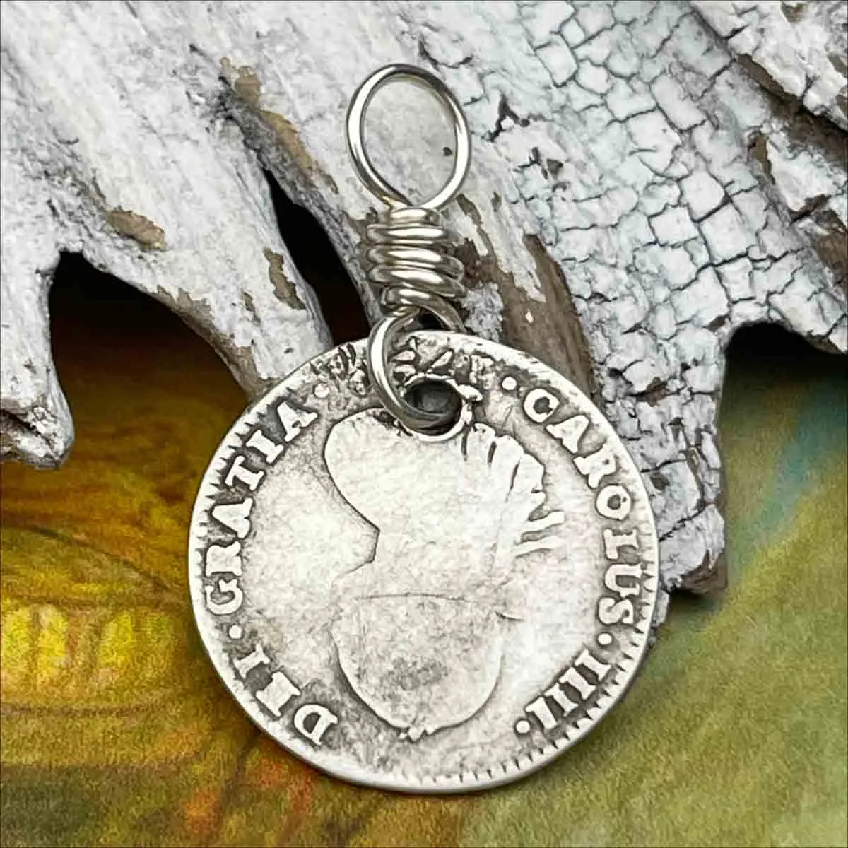 Pirate Chic Silver 1 Reale Spanish Portrait Dollar Dated 1799 - the Legendary "Piece of Eight" Pendant | Artifact #8851