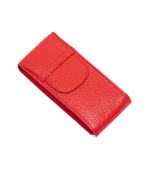 Portobello Leather Single Watch Pouch in Red