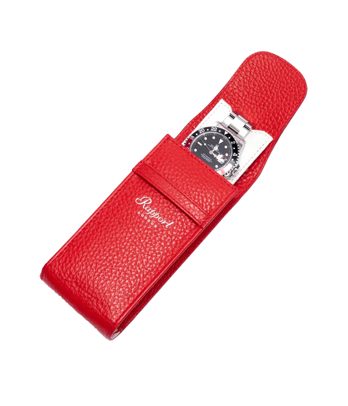 Portobello Leather Single Watch Pouch in Red