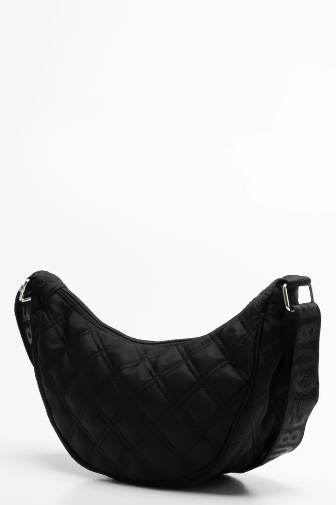 Quilted moon bag black