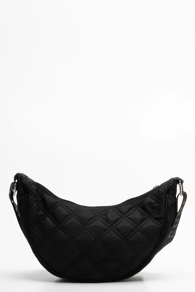Quilted moon bag black