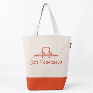 SF Bridge Heart Tote Bag