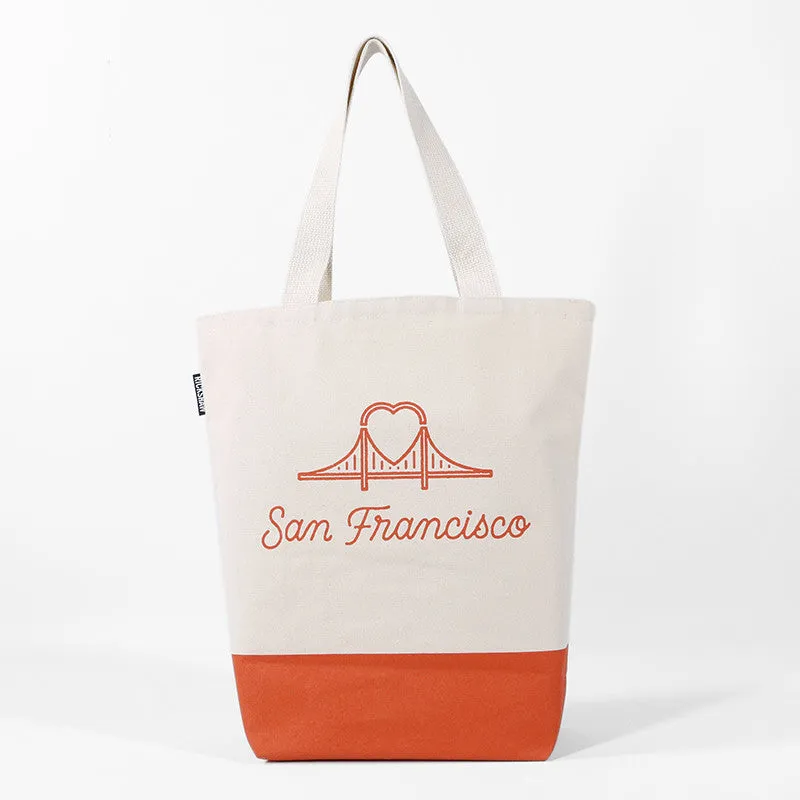 SF Bridge Heart Tote Bag