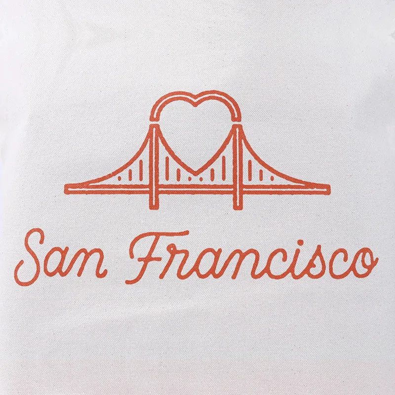 SF Bridge Heart Tote Bag