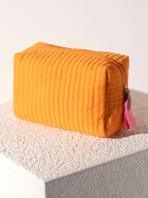 Shiraleah Ezra Quilted Nylon Large Cosmetic Pouch, Orange