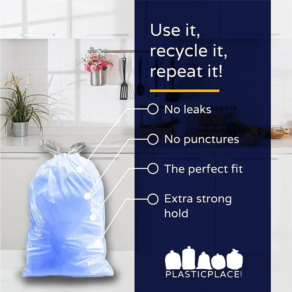 Simplehuman®* Compatible Blue Trash Bags - Code K - 10 Gallon - 50/Case
