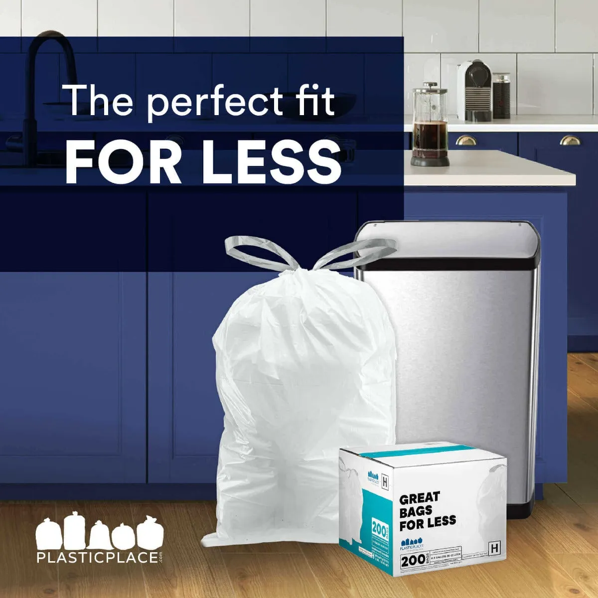 Simplehuman®* Compatible Trash Bags - Code C - 2.6-3.2 Gallon - 100/Case