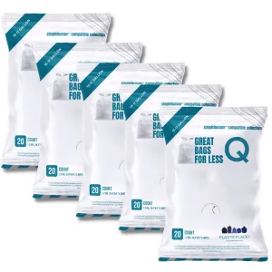 Simplehuman®* Compatible Trash Bags - Code Q - 13-17 Gallon - 100/Case