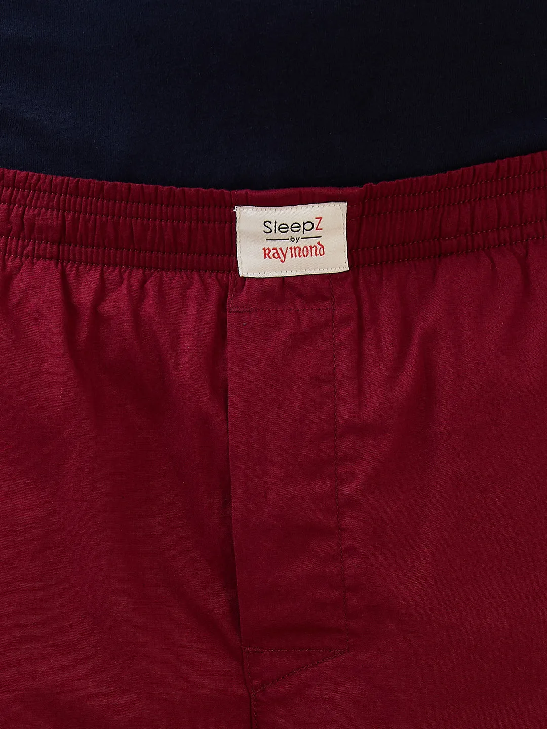 Sleepz Men Maroon Solid Regular Fit Cotton Boxer