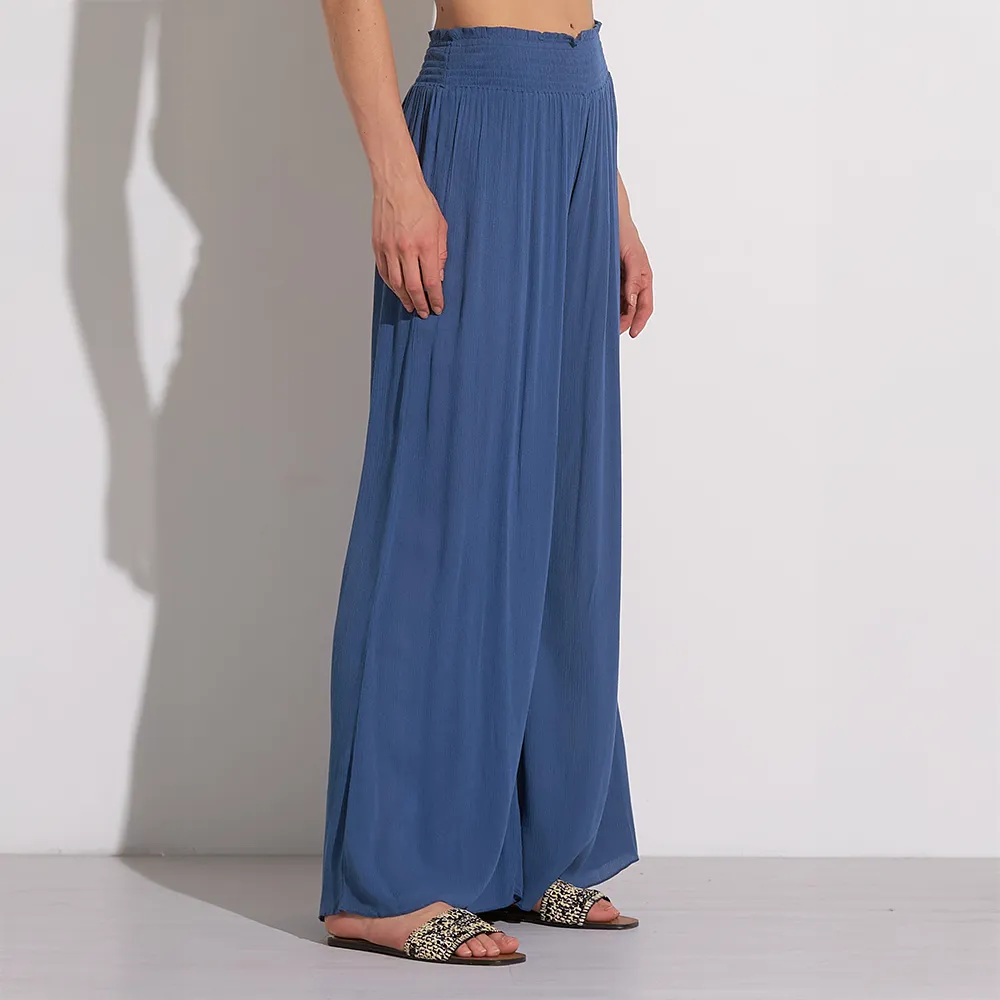 Smock Waist Wide Leg Pants
