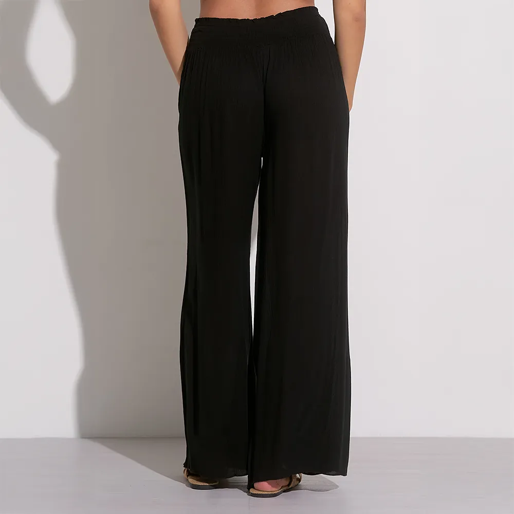 Smock Waist Wide Leg Pants