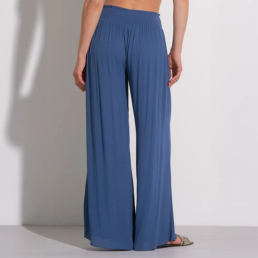 Smock Waist Wide Leg Pants