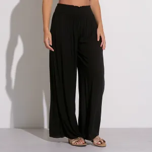 Smock Waist Wide Leg Pants