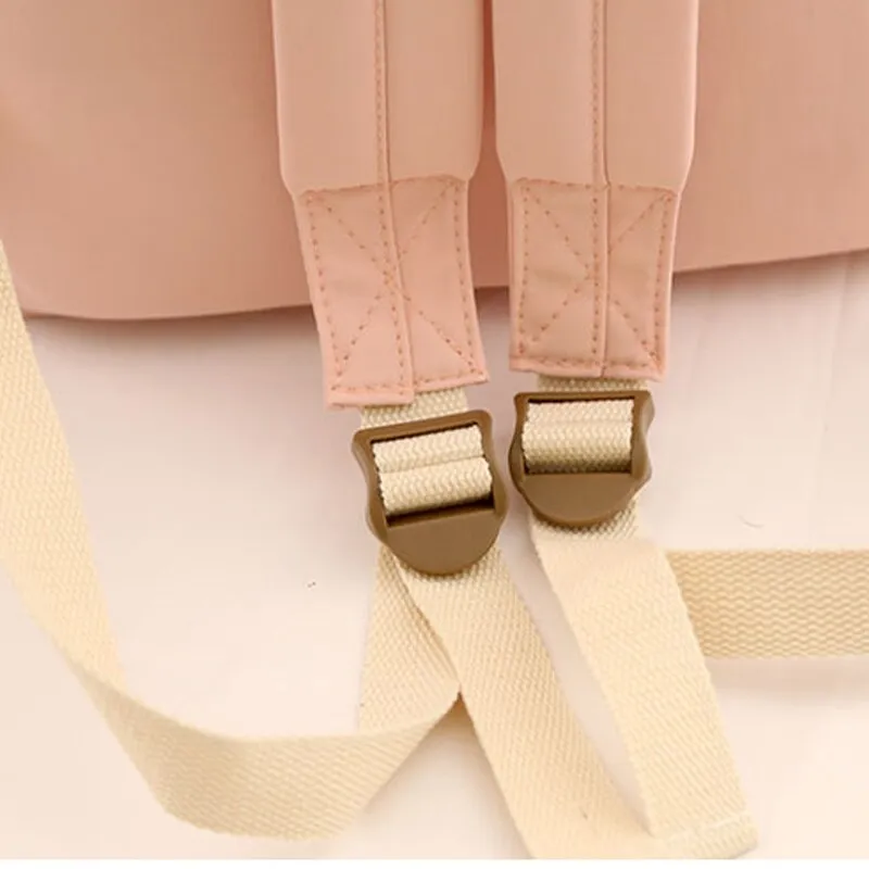 Sohiwoo Pastel Simple Design Oxford Backpack
