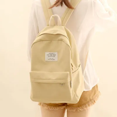 Sohiwoo Pastel Simple Design Oxford Backpack