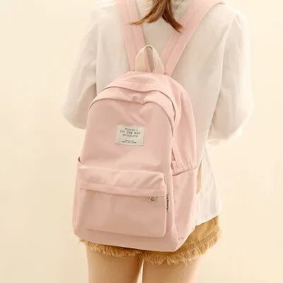 Sohiwoo Pastel Simple Design Oxford Backpack
