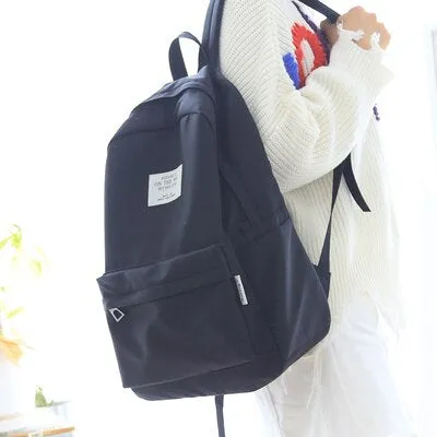Sohiwoo Pastel Simple Design Oxford Backpack