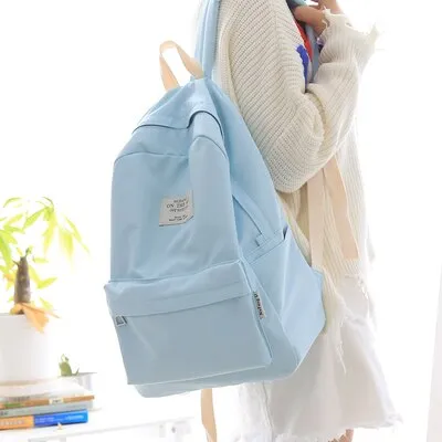Sohiwoo Pastel Simple Design Oxford Backpack