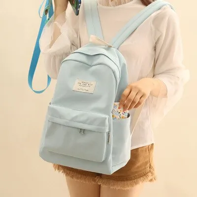 Sohiwoo Pastel Simple Design Oxford Backpack