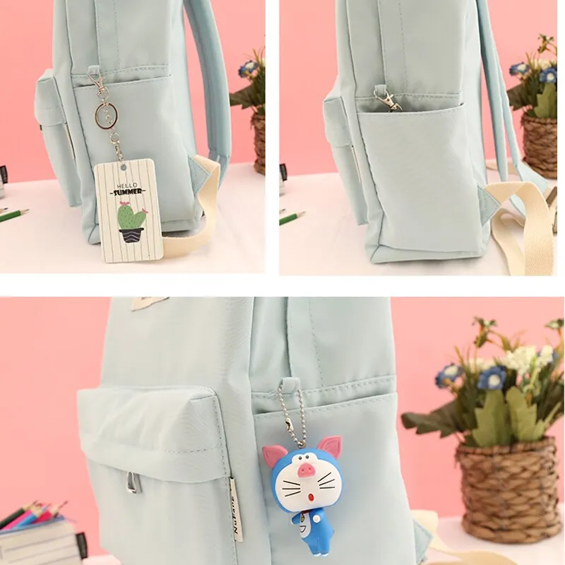 Sohiwoo Pastel Simple Design Oxford Backpack