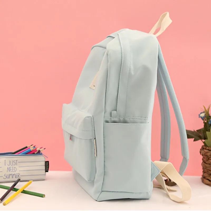 Sohiwoo Pastel Simple Design Oxford Backpack