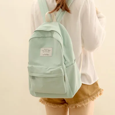 Sohiwoo Pastel Simple Design Oxford Backpack