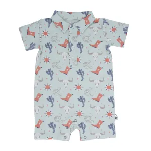Sweet Bamboo Polo Romper Dude Ranch