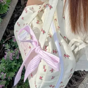TAVIMART  -  Sweet Y2k Aesthetic Girls Kawaii Shoulder Bags Japanese Chic Now Flower Print Women's Handbags Fashion Casual Fairy Underarm Bag
