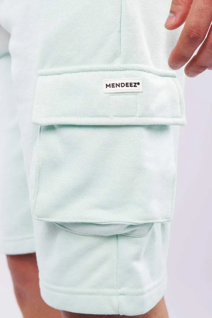 Terry Cargo Shorts - Mint Green