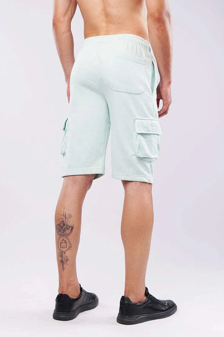 Terry Cargo Shorts - Mint Green