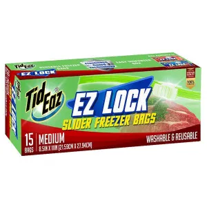 TID EAZ LOCK SLIDER FREEZER BAGS 15BAG