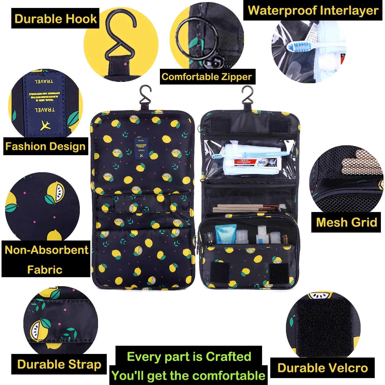 Toiletry Bag Multifunction Cosmetic Bag Portable Makeup Pouch Waterproof