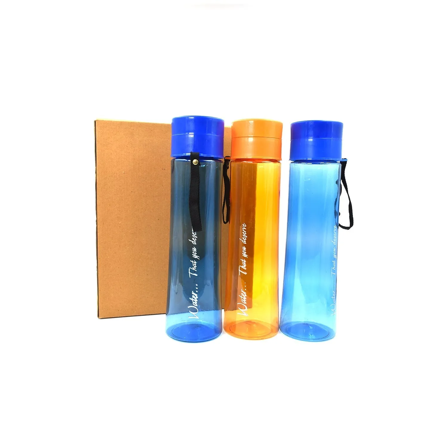 Unbreakable, Leakproof, Durable, BPA Free, Non-Toxic Plastic Water Bottles, 1 Litre (Pack of 3, Assorted Color)