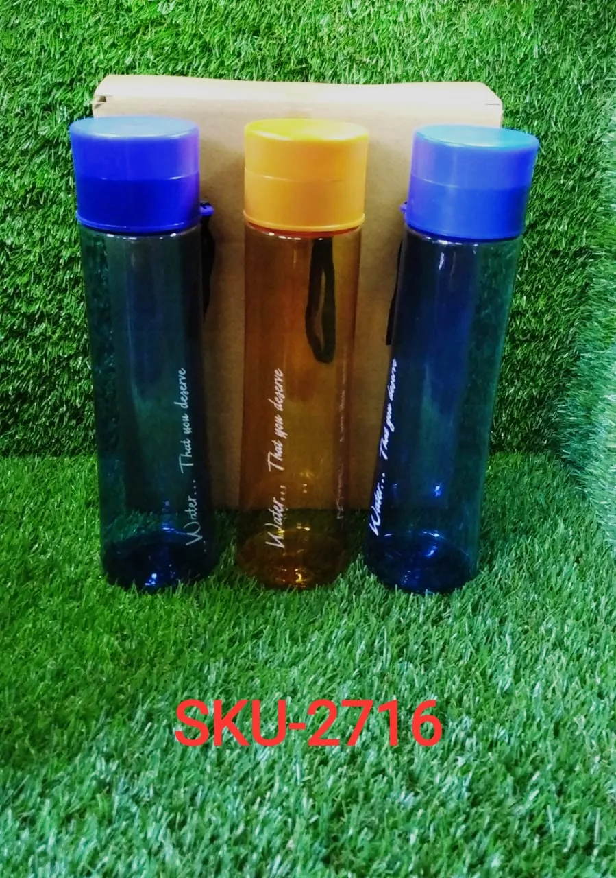 Unbreakable, Leakproof, Durable, BPA Free, Non-Toxic Plastic Water Bottles, 1 Litre (Pack of 3, Assorted Color)