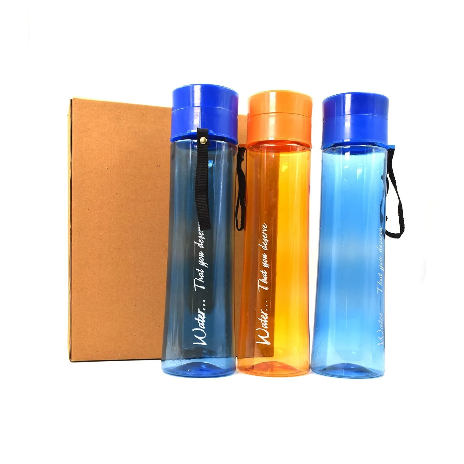Unbreakable, Leakproof, Durable, BPA Free, Non-Toxic Plastic Water Bottles, 1 Litre (Pack of 3, Assorted Color)