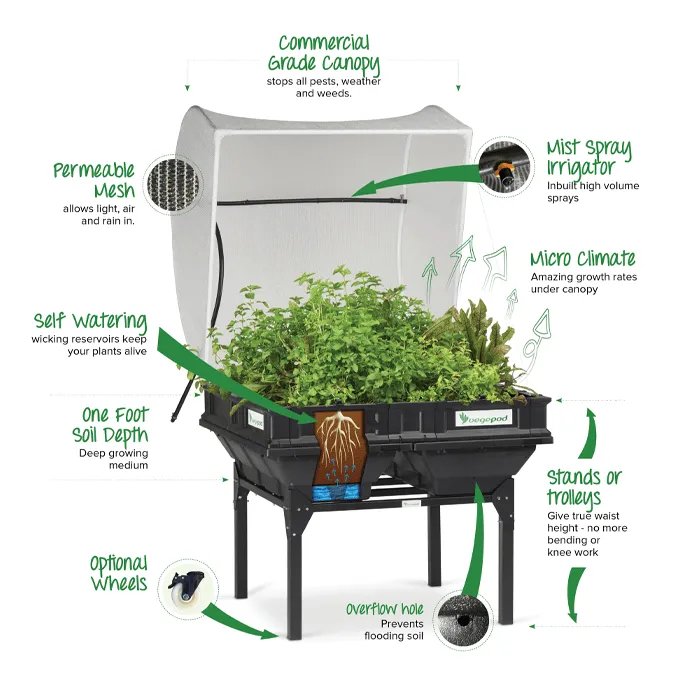 Vegepod Garden Bed with Canopy & Stand - Small