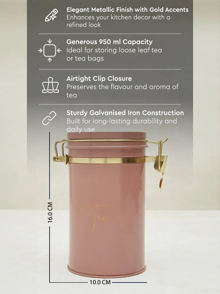 Westside Home Pink Text Design Tea Jar