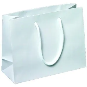 White Matte Rope Handle Euro-Tote Shopping Bags - 13.0 x 5.0 x 10.0 - Retail Bags - Euro-Tote